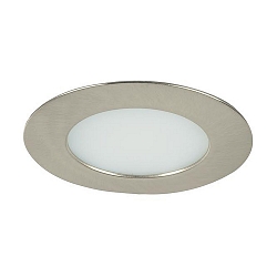Recessed LED downlight for furniture and wood materials, IP44, round, 12V DC, 7.5W 3000K 525lm 60�, matt nickel