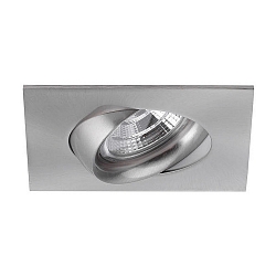 Recessed LED spot INDIWO83, IP44, square, 9.5 x 9.5cm, Plug&Play 350mA, 5.5W 3000K 550lm 36�, swivelling 25�, matt nickel