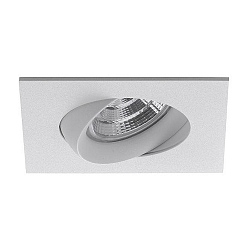 Recessed LED spot INDIWO83, IP44, square, 9.5 x 9.5cm, Plug&Play 350mA, 5.5W 3000K 550lm 36�, swivelling 25�, structured white