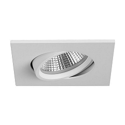 Recessed LED spot INDIWO68, IP20, cover square, 8 x 8cm, Plug&Play 350mA, 5.5W 3000K 550lm 36�, swivelling 15�