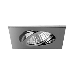 Recessed outdoor LED spot, IP65, square, 8.2 x 8.2cm, Plug&Play 350mA, 6W 3000K 650lm 38�, swivelling 30�, chrome