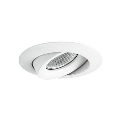 Recessed LED spot, IP20, � 8.2cm, Plug&Play 350mA, 7W 3000K 600lm 40�, swivelling 30�, structured white