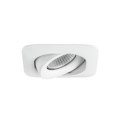 Recessed LED downlight, IP20, square, 8.2 x 8.2cm, Plug&Play 350mA, 7W 3000K 600lm 40�, structured white