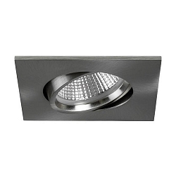 Recessed LED spot INDIWO68, IP20, square, 350mA, 5.5W 3000-1800K 550lm 36�, swivelling, dim2warm, matt nickel