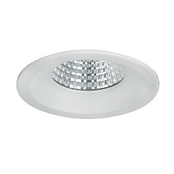 Recessed LED downlight BOWL, IP20, round, � 9.2cm, 700mA, 7W 3000K 630lm 30�, white / clear