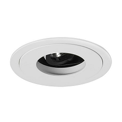 Recessed LED spot ARUN, 350mA Plug&Play, round, 1-fold, 12.2W 3000K 1300lm 29�, swivelling, structured white