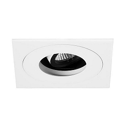 Recessed LED spot ARUN, 350mA Plug&Play, square, 1-fold, 12.2W 3000K 1300lm 29�, swivelling, structured white