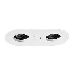 Recessed LED spot ARUN, 350mA Plug&Play, round, 2-fold, 2x12.2W 3000K 2600lm 29�, swivelling, structured white