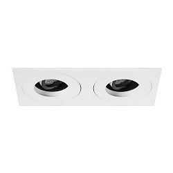 Recessed LED spot ARUN, 350mA Plug&Play, square, 2-fold, 2x12.2W 3000K 2600lm 29�, swivelling, structured white