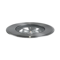 LED in-ground luminaire HYBRIDE FLAT, V4A, IP67 IK08, 24V DC, 12W 3000K 890lm 30�, passable up to 1t