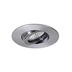 recessed luminaire EXPAND GX5.3 round, swivelling IP20, brushed aluminium, mat dimmable