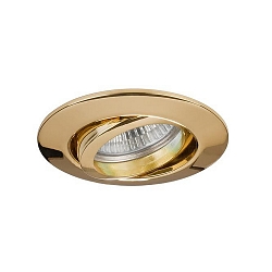 Recessed HV spot GU10, max. 50W, round, gold