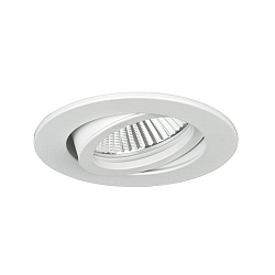 recessed luminaire TIRREL-R round, swivelling, with spacer GU10 IP20, powder coated, white dimmable 50W