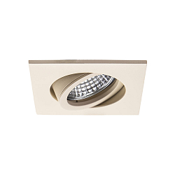 recessed spotlight TIRREL-R GU10 / PAR16 swivelling, square, with lamp socket GU10 IP20, textured sand beige dimmable
