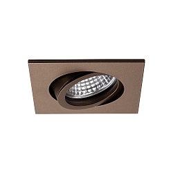 recessed spotlight TIRREL-R GU10 / PAR16 swivelling, square, with lamp socket GU10 IP20, matte metallic brown dimmable