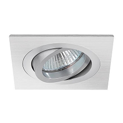 Recessed HV spot GU10, max. 50W, square, matt alu