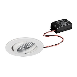 recessed luminaire TIRREL-R round, swivelling, switchable IP20, white  6W 680lm 3000K 38� 38� CRI >80