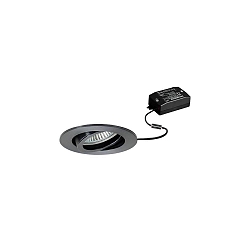 recessed luminaire TIRREL-R round, swivelling, switchable IP20, black  6W 680lm 3000K 38� 38� CRI >80