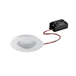 Recessed outdoor LED downlight, IP65, 230V AC, 6W 3000K 510lm 38�, fixed, white