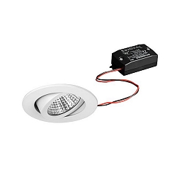 Recessed LED spot set incl. converter, IP20, 230V, 7W 2700K 770lm 38�, swivelling, white