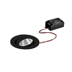 Recessed LED spot set incl. converter, IP20, 230V, 7W 2700K 770lm 38�, swivelling, black