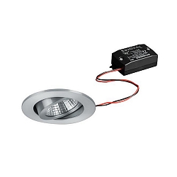 Recessed LED spot set incl. converter, IP20, 230V, 7W 2700K 770lm 38�, swivelling, matt alu