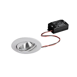 Recessed LED spot set incl. converter, IP20, square, 230V, 6W 3000K 640lm 38�, swivelling 20�, white