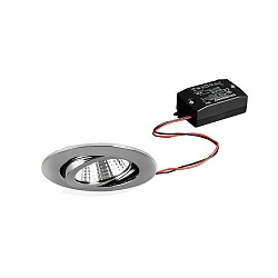 Recessed LED spot set BB03 incl. converter, IP20, round, 230V, 6W 3000K 640lm 38�, swivelling 30�, chrome