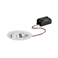 Recessed LED spot set BB03 incl. converter, IP20, round, 230V, 6W 3000K 640lm 38�, swivelling 30�, white