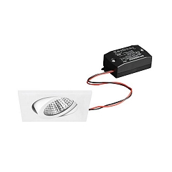 recessed luminaire swivelling IP20, white  6W 640lm 3000K 20-40� 20-40� CRI 80-89