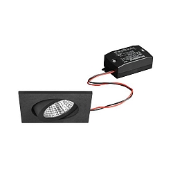 recessed luminaire swivelling IP20, black  6W 640lm 3000K 20-40� 20-40� CRI 80-89