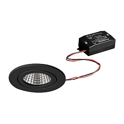 recessed luminaire ITANSA R BB15 round, rigid, switchable LED IP54, black  6W 680lm 3000K 20-40� 20-40� CRI 80-89