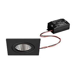 recessed luminaire ITANSA S BB16 rigid, square, switchable LED IP54, black  6W 680lm 3000K 20-40� 20-40� CRI 80-89