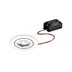 recessed luminaire IP20, glossy, transparent, white dimmable 6W 660lm 3000K 20-40� 20-40� CRI 80-89