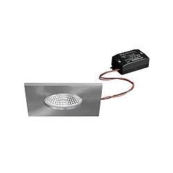 downlight BB21 square, rigid, built-in version, switchable IP65, nickel matt 