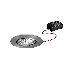 recessed luminaire BB23 round, swivelling, switchable IP65, nickel  7W 620lm 3000K 36� 36� CRI >80