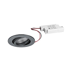recessed luminaire TIRREL-R round, swivelling IP20, titanium dimmable 6W 680lm 3000K 38� 38� CRI >80