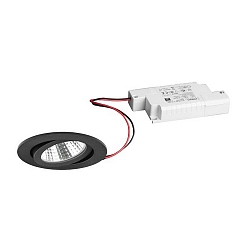 recessed luminaire round, swivelling IP20, black dimmable 6W 640lm 3000K 20-40� 20-40� CRI 80-89