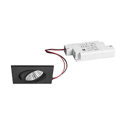 recessed luminaire swivelling, square IP20, black dimmable 6W 640lm 3000K 20-40� 20-40� CRI 80-89