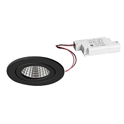 recessed luminaire ITANSA R BB15 round, rigid LED IP54, black dimmable 6W 680lm 3000K 20-40� 20-40� CRI 80-89