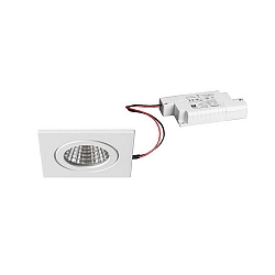 recessed luminaire, glossy, white  6W 680lm 3000K 20-40� 20-40� CRI 80-89