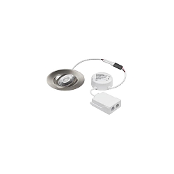 recessed luminaire ABACO ROUND PHASE swivelling IP44, nickel matt dimmable 8W 1010lm 3000K 36� 36� CRI 82