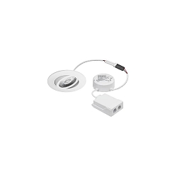 recessed luminaire ABACO ROUND PHASE swivelling, Dim-To-Warm IP44, white matt dimmable 8W 530lm 1800-3000K 36� 36� CRI > 90