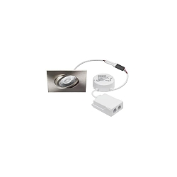recessed luminaire ABACO SQUARE PHASE swivelling IP44, nickel matt dimmable 8W 1010lm 3000K 36� 36� CRI 82
