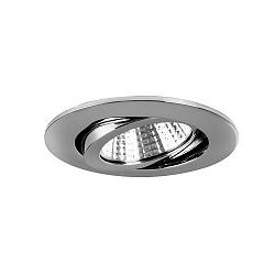 Recessed LED spot set BB03, IP20, round, 230V, 6W 3000K 640lm 38�, swivelling 30�, dimmable, chrome