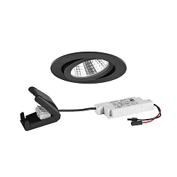 recessed luminaire round, swivelling IP20, black dimmable 6W 640lm 3000K 20-40� 20-40� CRI 80-89