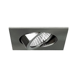 Recessed LED spot set BB05, IP20, square, 230V, 6W 3000K 640lm 38�, swivelling 30�, dimmable, matt nickel