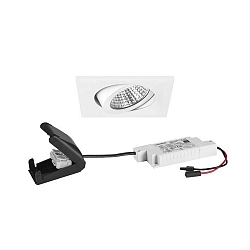 recessed luminaire swivelling, square IP20, white dimmable 6W 640lm 3000K 20-40� 20-40� CRI 80-89