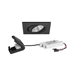 recessed luminaire swivelling, square IP20, black dimmable 6W 640lm 3000K 20-40� 20-40� CRI 80-89
