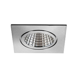 Recessed outdoor LED spot set BB16, IP54, square, 230V, 6W 3000K 640lm 38�, fixed, dimmable, stainless steel